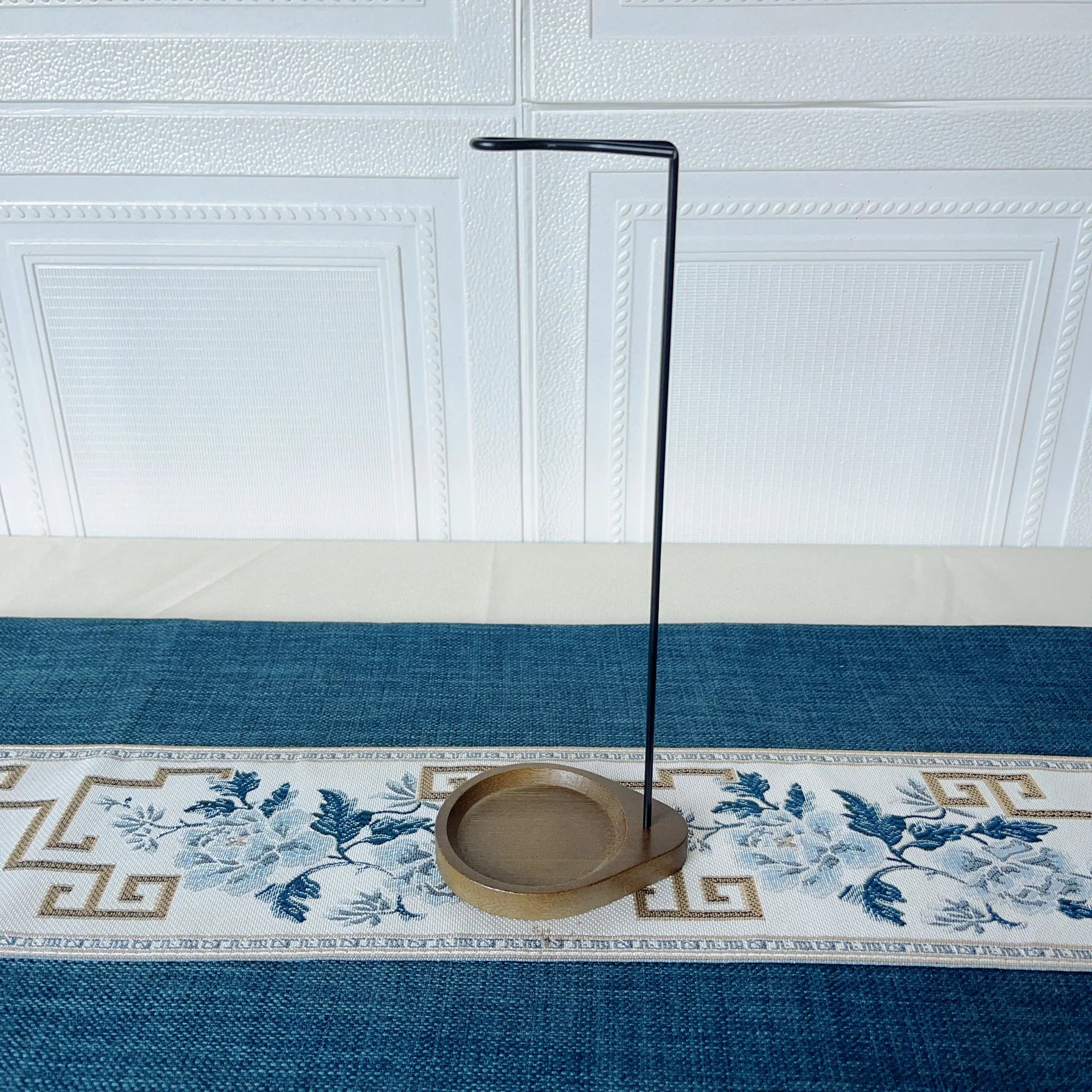 Wooden Incense Stick Holder with Round Tray for Calm Spaces