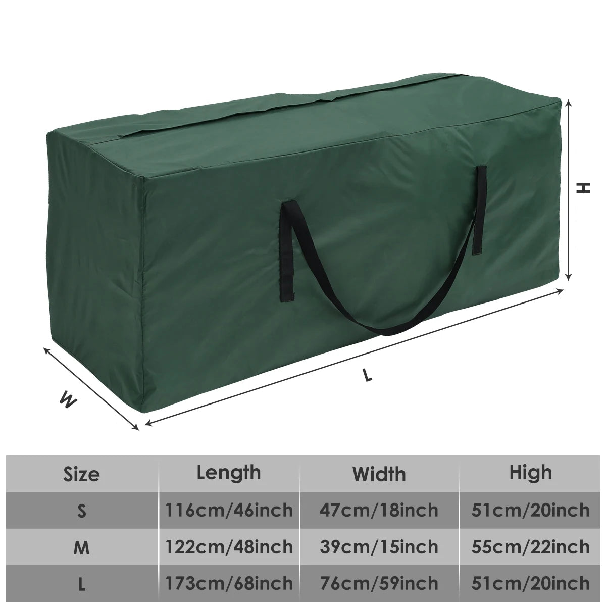 Outdoor Cushion & Furniture Storage Bag – Water-Resistant Oxford, Multiple Sizes