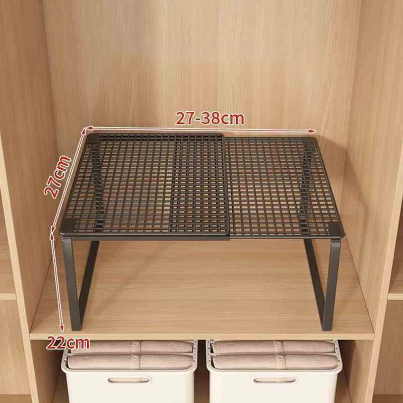 Adjustable Stackable Closet Shelf Organizer – Carbon Steel