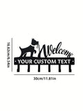 Customizable Metal Dog Leash & Key Holder Wall Rack