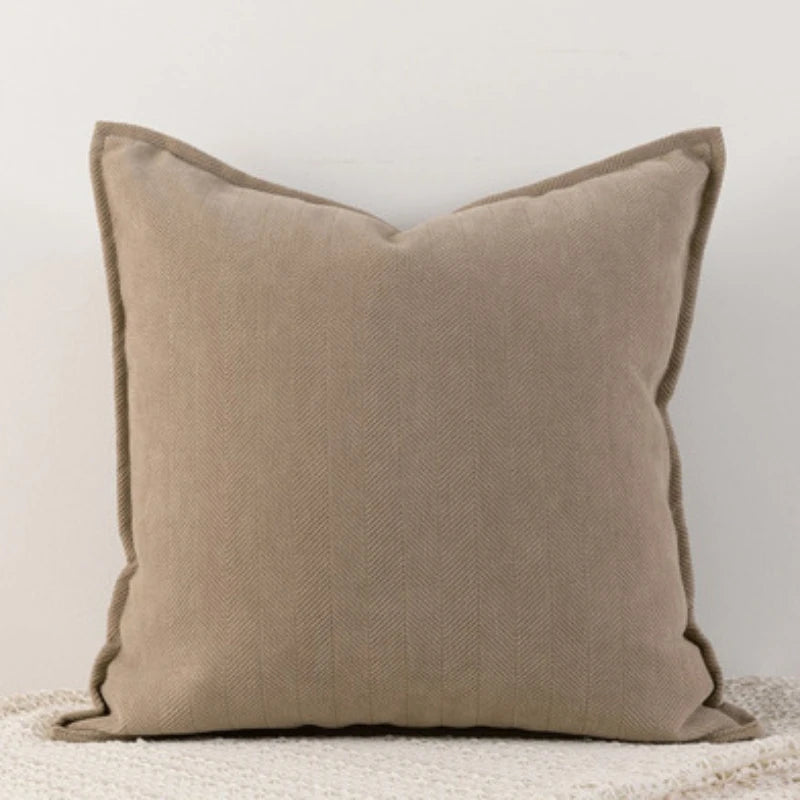 Herringbone Woven Pillow Cover – Soft Textured Accent for Sofa or Bed