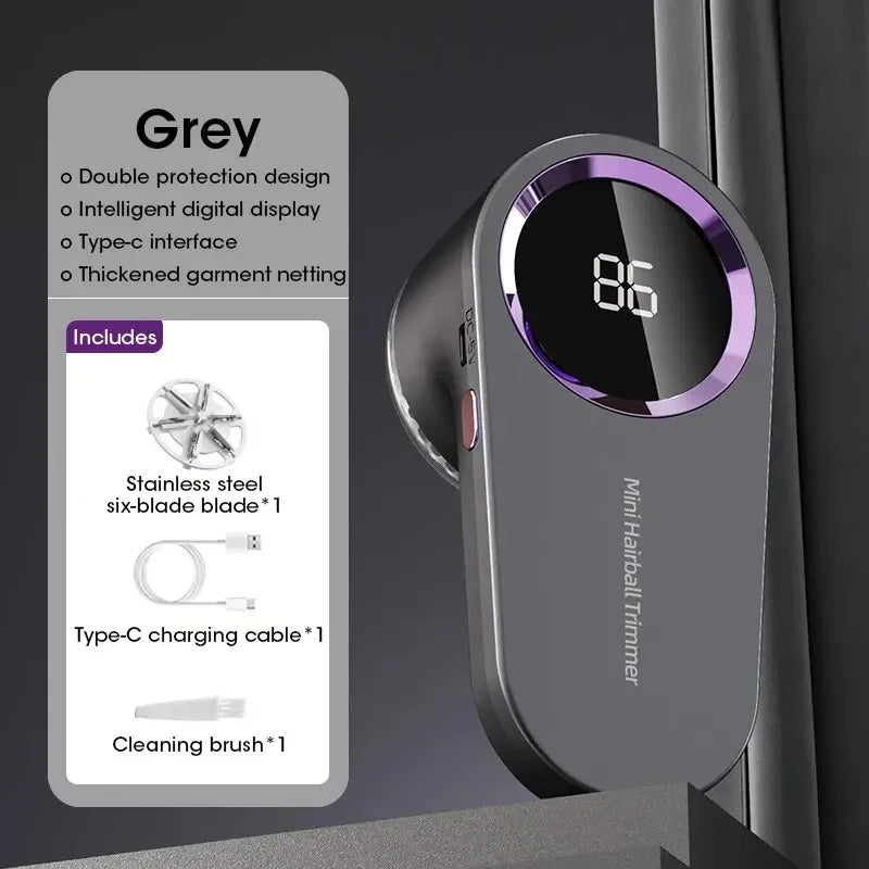USB Rechargeable Fabric Lint Remover with Digital Display
