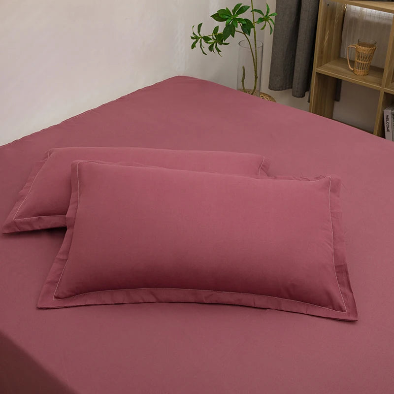 Classic Solid Color Pillowcase Set – Cotton Blend, 2-Pack