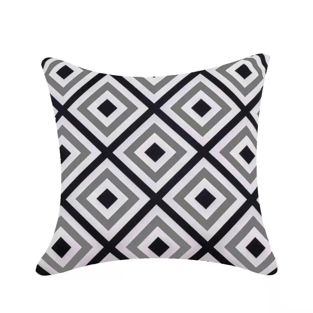 Modern Geometric Outdoor Cushion Covers – Splash Proof Oxford Cloth for Patio, Garden, or Terrace