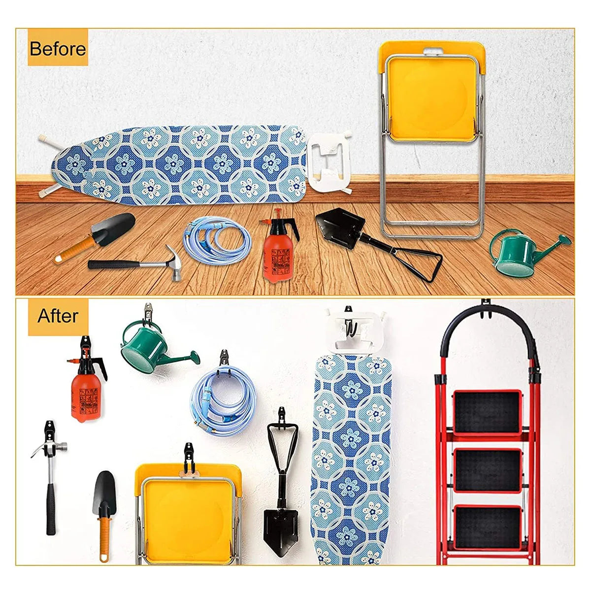 Heavy Duty Garage Wall Hooks for Tool and Garden Storage