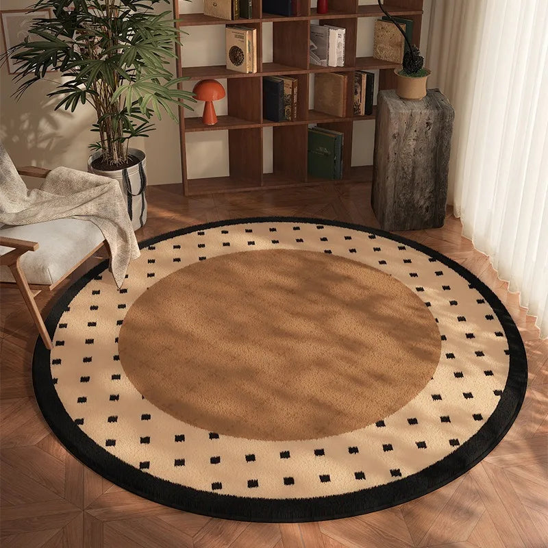 Winslow Modern Checkerboard Round Rug – Soft Non-Slip Living Room & Bedroom Mat