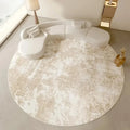 Briar Round Flannel Rug – Abstract Neutral Area Carpet