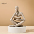 Abstract Reader Resin Sculpture for Bookshelf or Coffee Table