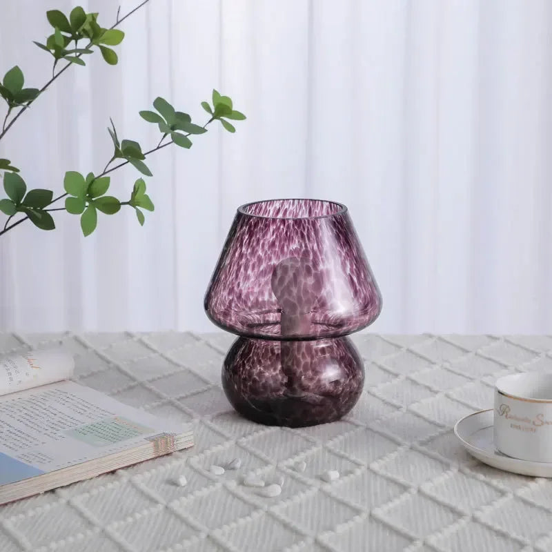 Rowan Glass Mushroom Table Lamp for Bedroom or Bedside