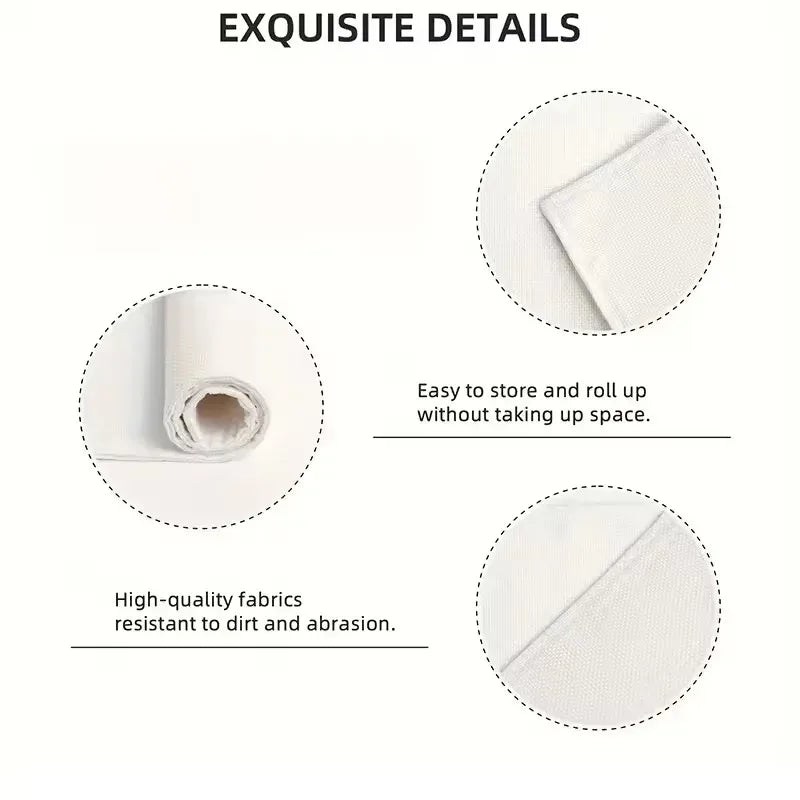Modern Minimalist Round Polyester Placemats, Set of 4 – 38cm, Neutral Beige for Dining & Kitchen Tables