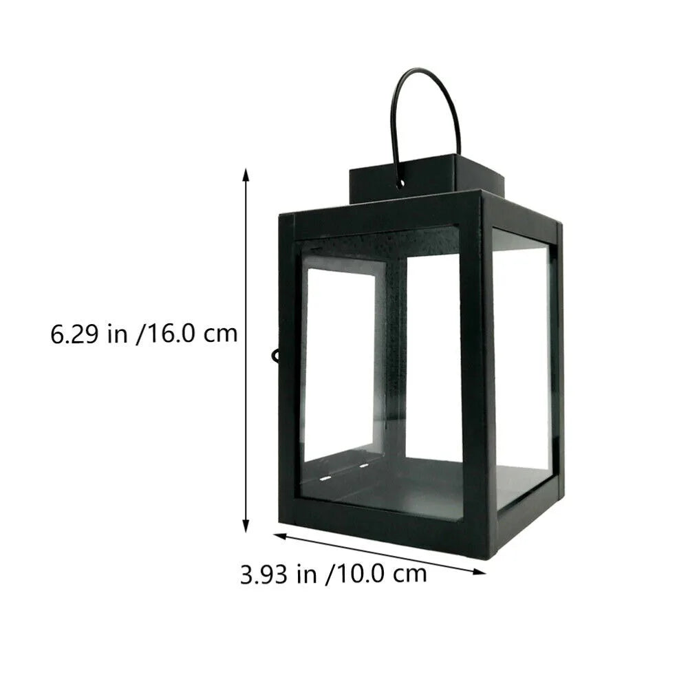 Alder Black Iron Hanging Lantern Candle Holder