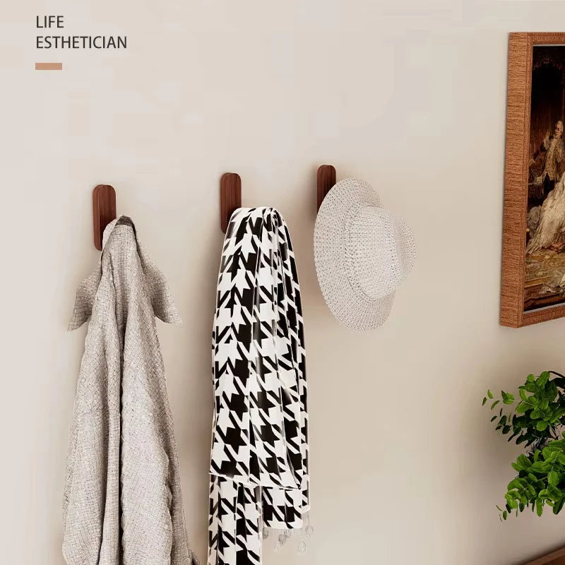 Self-Adhesive Wooden Wall Hook for Entryway, Bath, or Bedroom