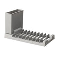 Compact Dish Drying Rack with Utensil Holder for Kitchen Counters