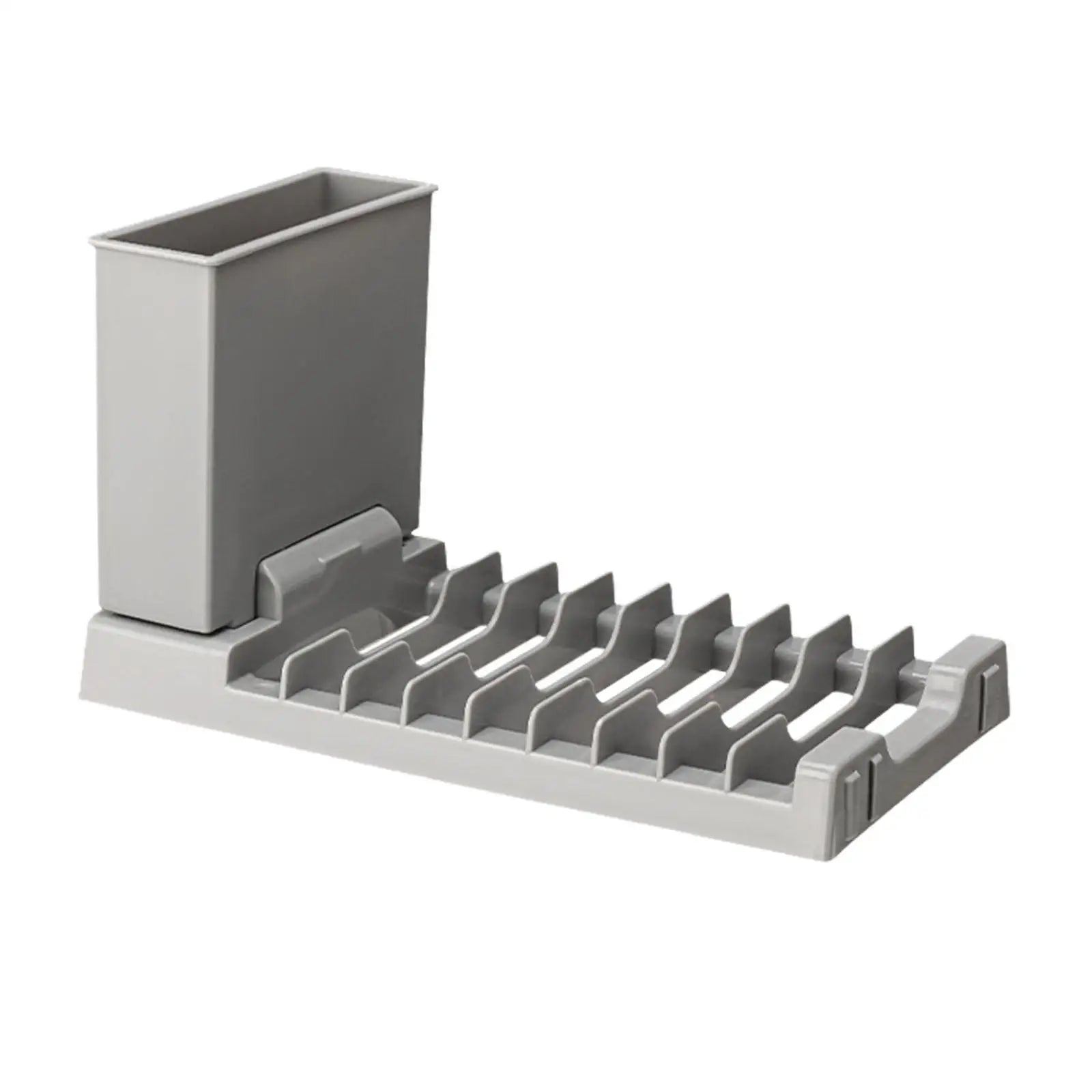 Compact Dish Drying Rack with Utensil Holder for Kitchen Counters