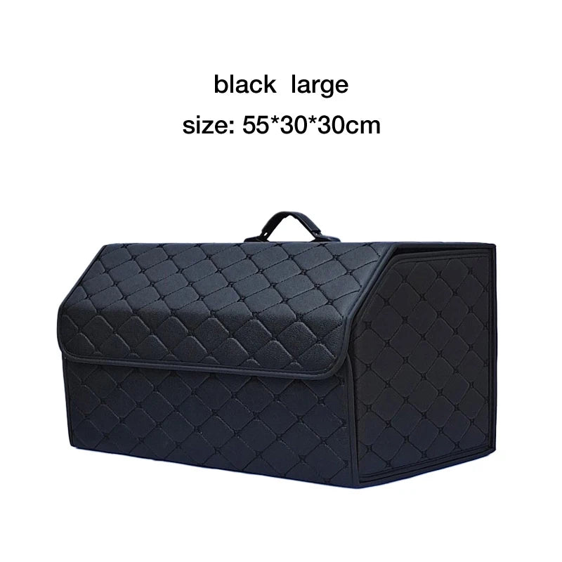 Quilted Folding Car Trunk Organizer with Handle