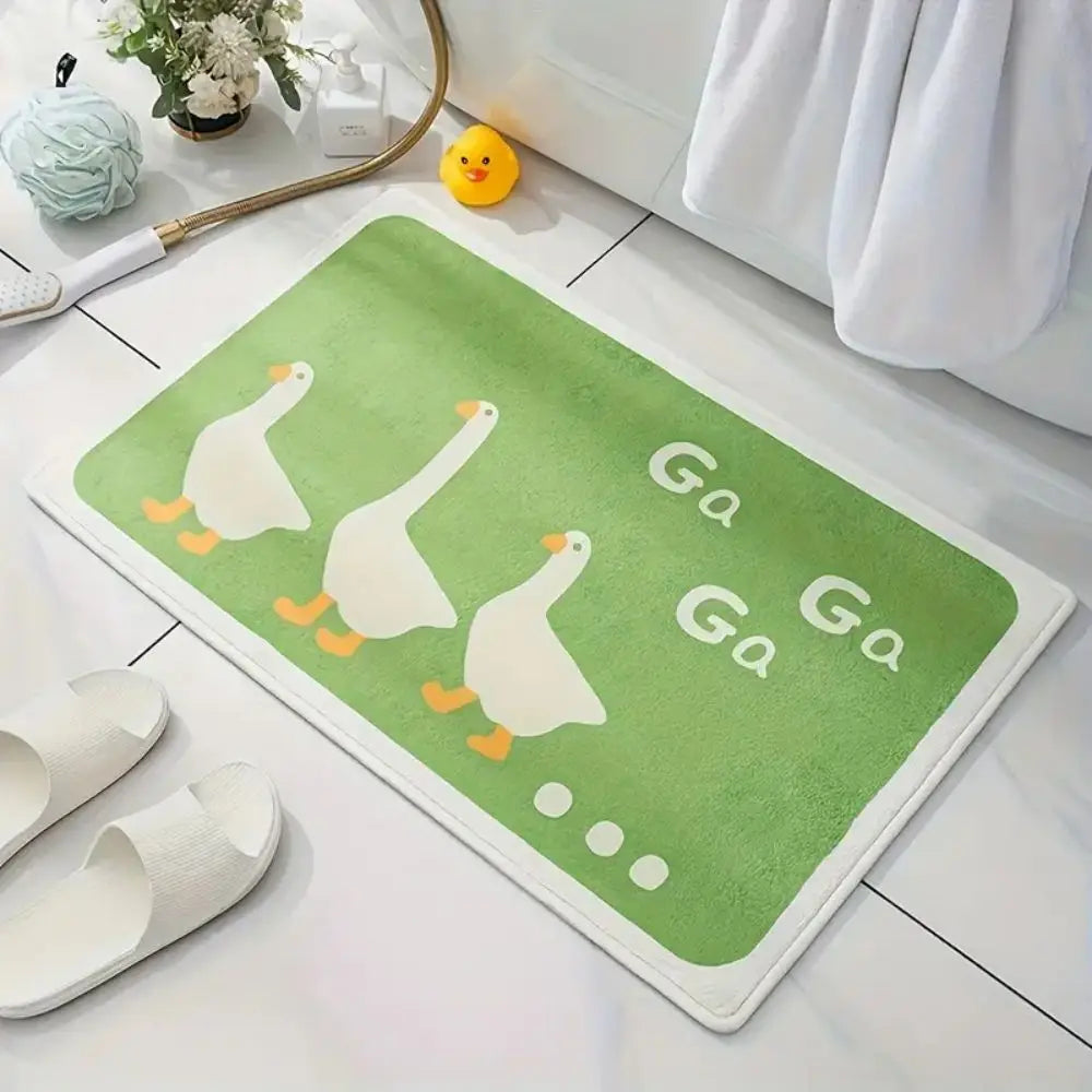 Willow Lane Duck Pattern Bath Mat – Soft & Non-Slip Bathroom Rug