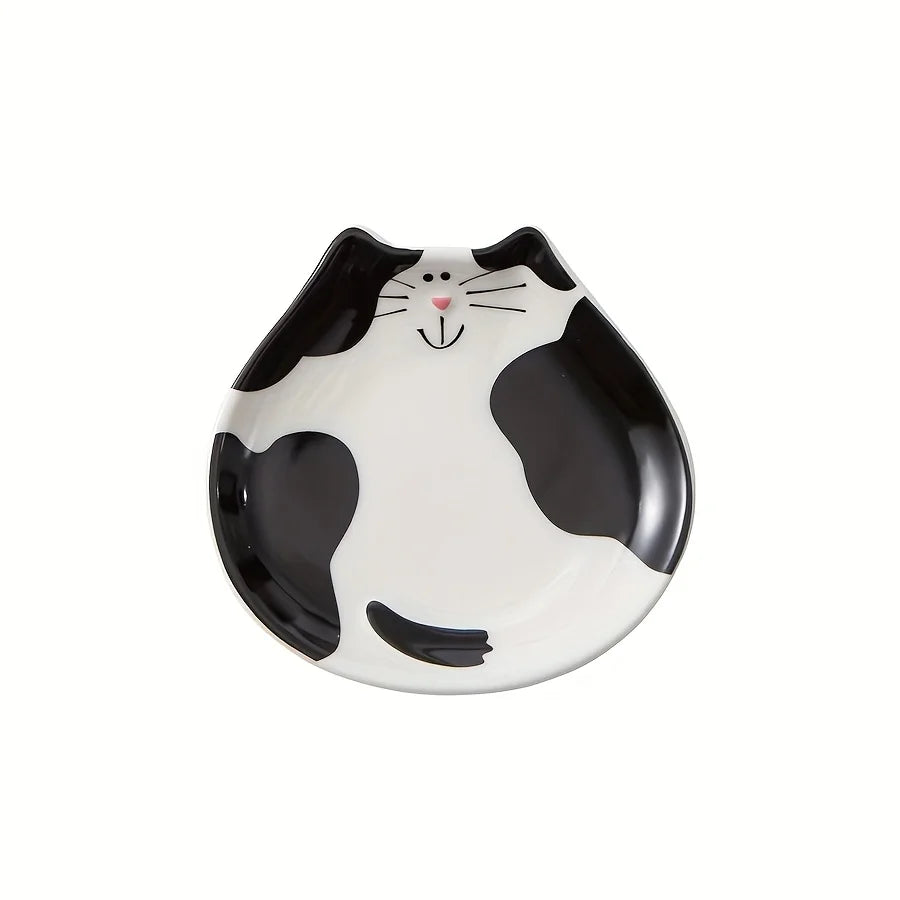 Whisker Cat Ceramic Spoon Rest for Kitchen Counter or Stove