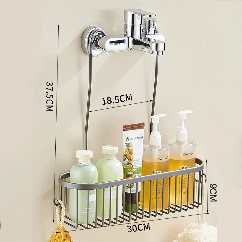 Hanging Aluminum Shower Caddy Basket with Hooks