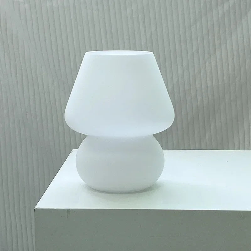 Rowan Glass Mushroom Table Lamp for Bedroom or Bedside