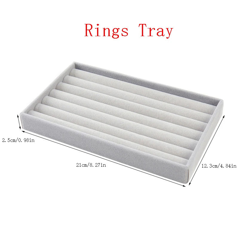 Velvet Jewelry Drawer Organizer Tray – Various Grid Options