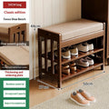 Entryway Shoe Storage Bench with Cushion – Two-Tier Organizer for Mudrooms & Hallways