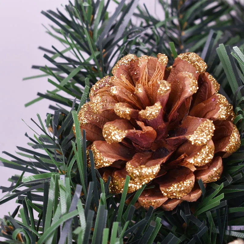 Everly Lighted Holiday Wreath with Pine Cones & Ornaments