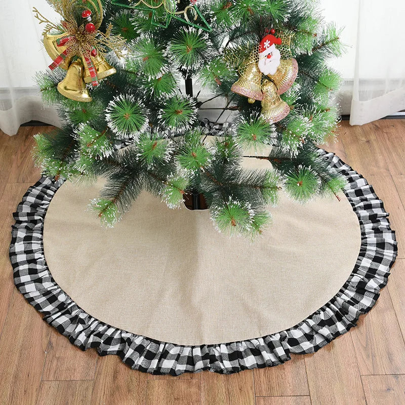 Harbor Ruffle-Edge Burlap Christmas Tree Skirt