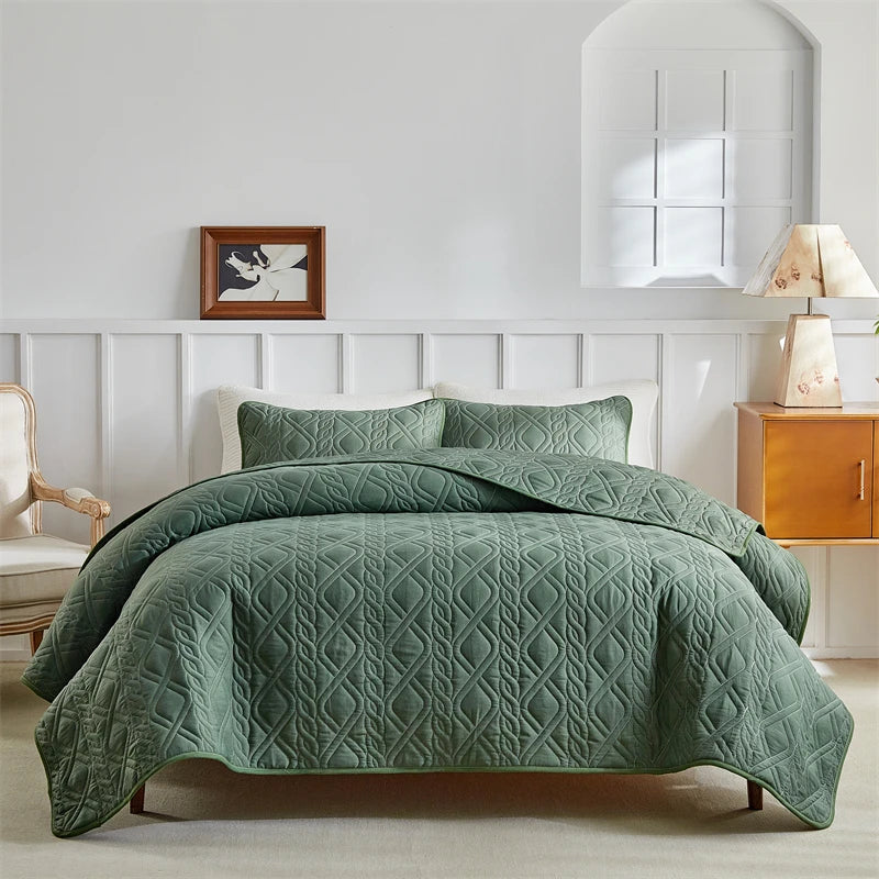 Cloud Stitch Lightweight Quilt Bedding Set with Pillow Shams
