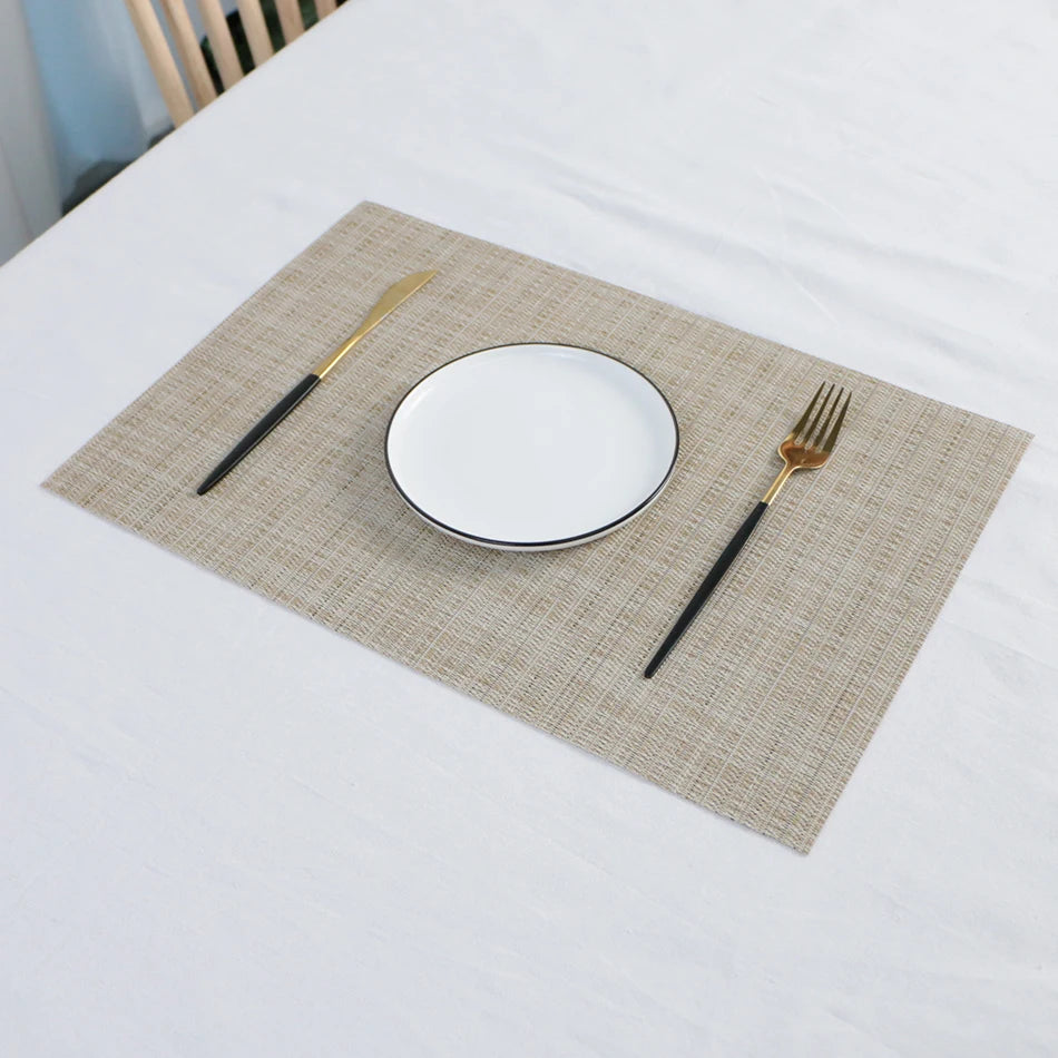 Woven PVC Table Placemats – Non-Slip, Easy-Care Dining Set