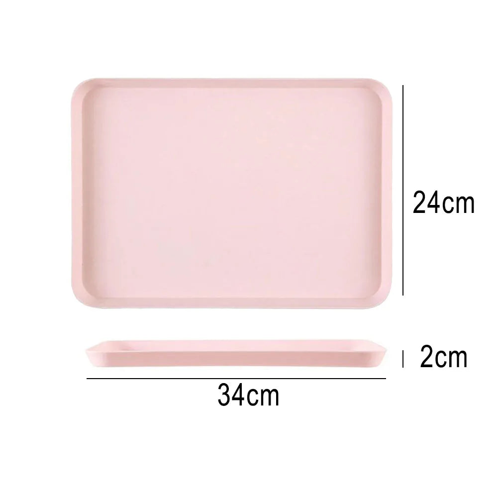 Matte Plastic Rectangular Tray for Kitchen, Entryway, or Coffee Table