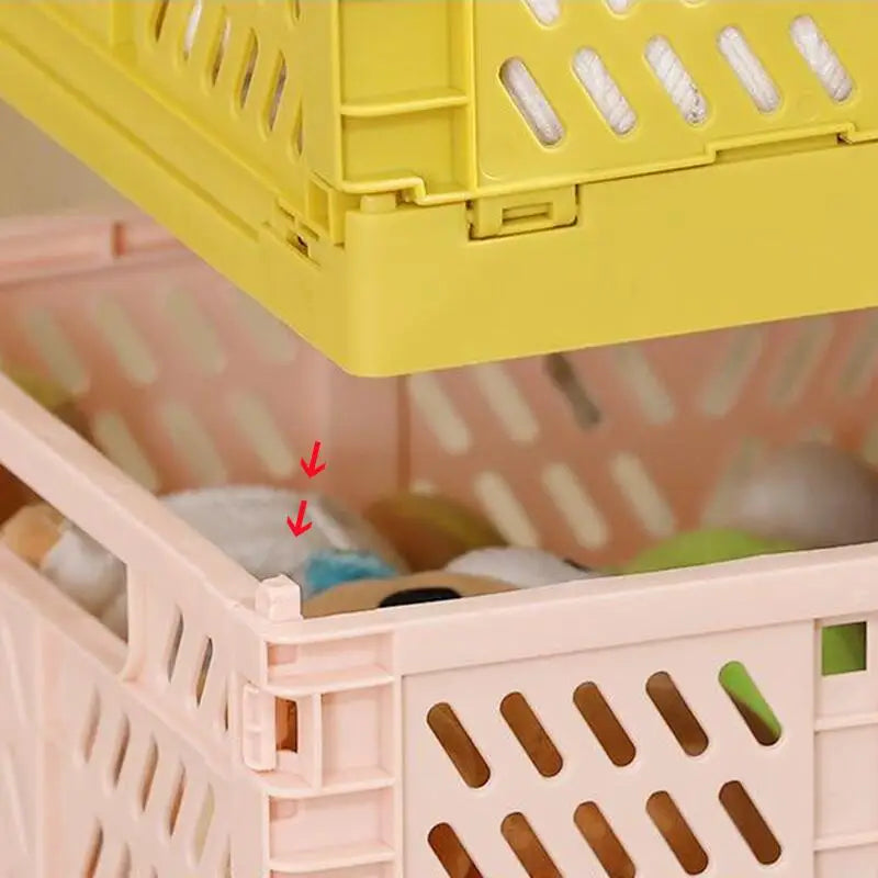Foldable Plastic Storage Crate – Stackable Organizer Bin
