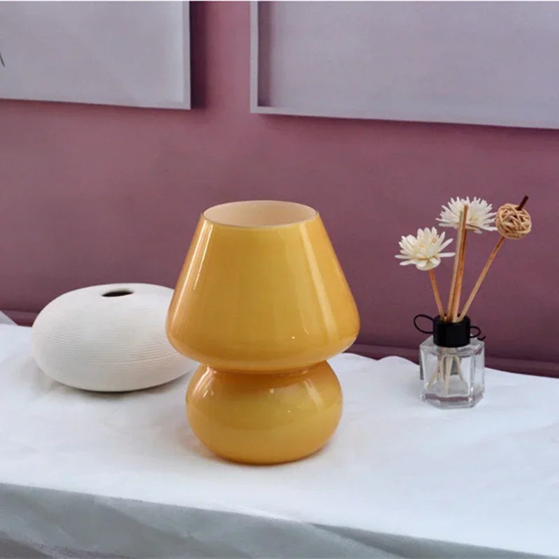 Rowan Glass Mushroom Table Lamp for Bedroom or Bedside
