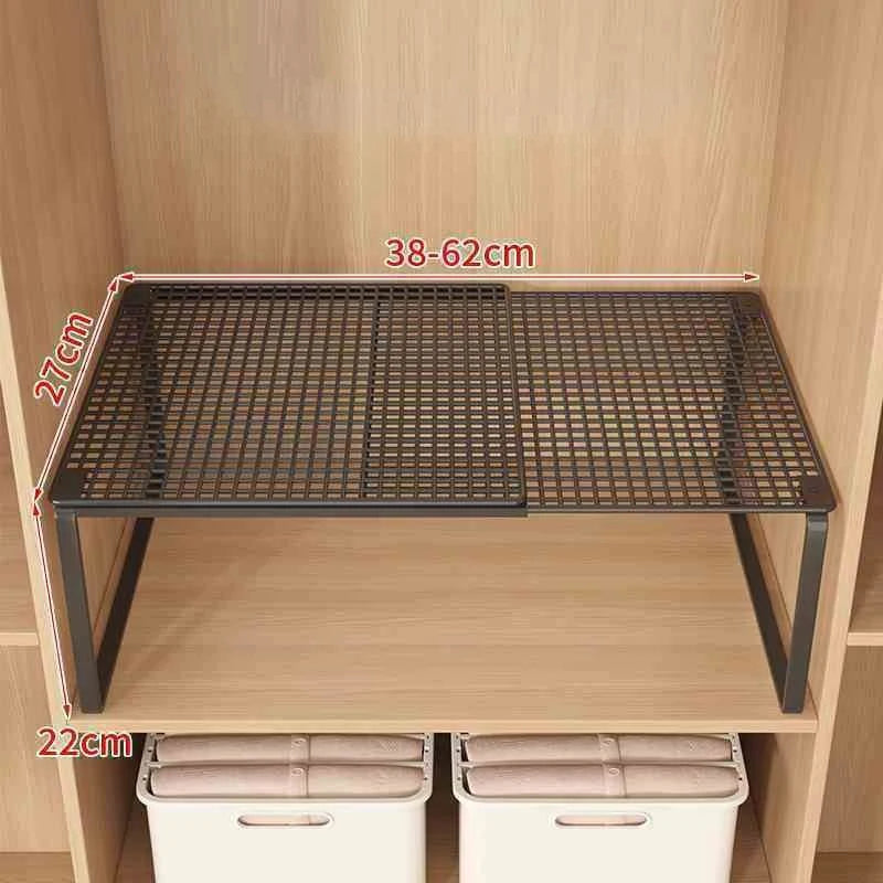 Adjustable Stackable Closet Shelf Organizer – Carbon Steel