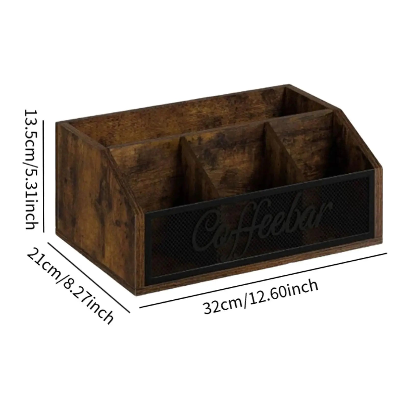 Wood & Metal Coffee Station Organizer for Countertops