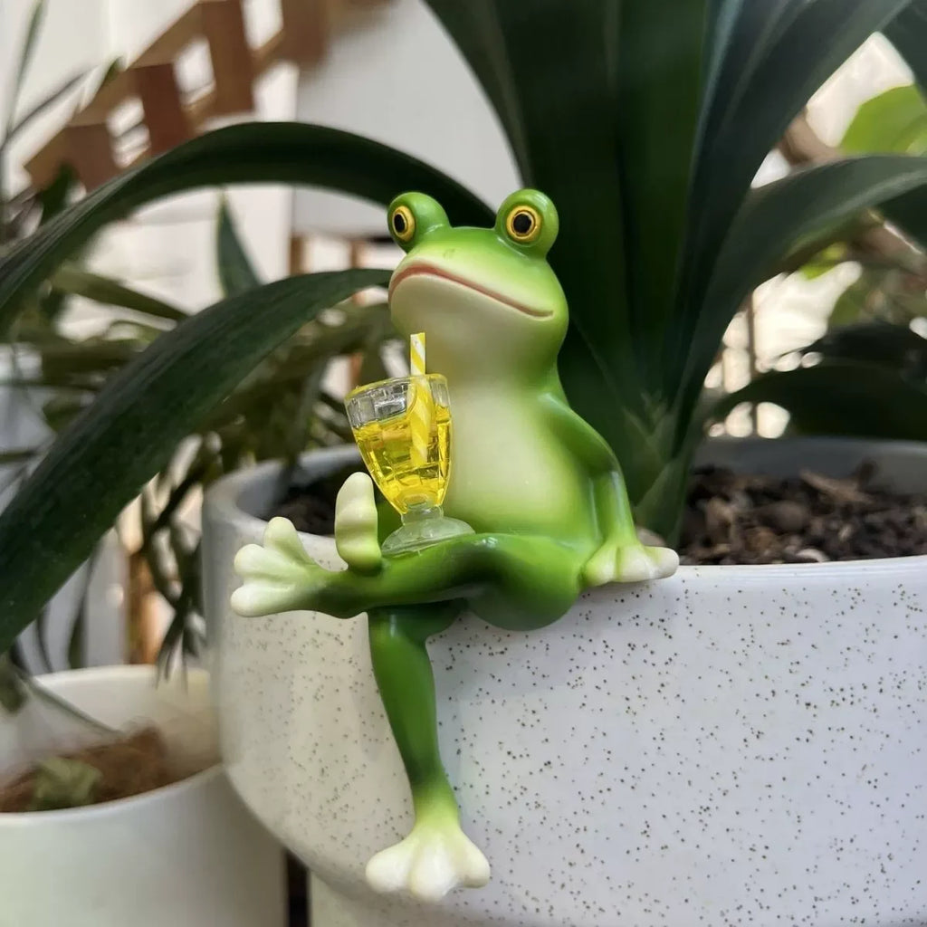 Elmstead Resin Frog Planter Decor Figure