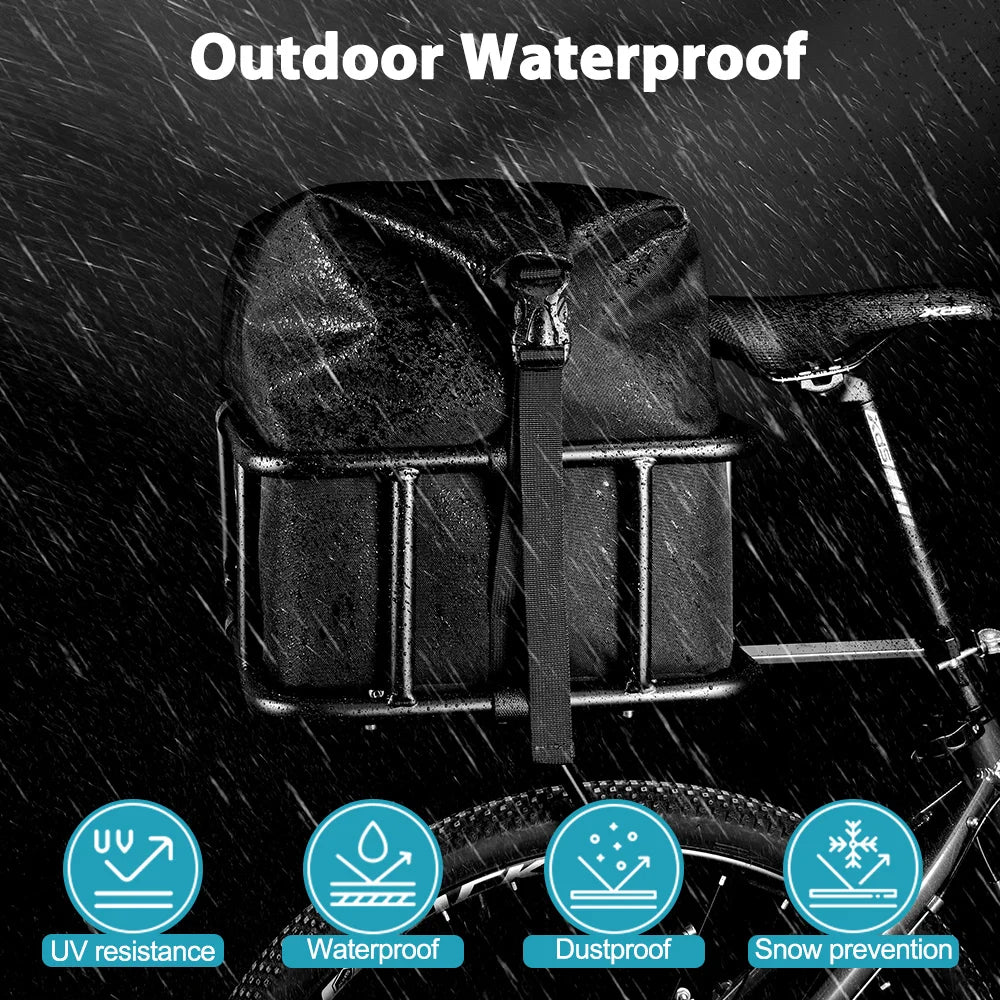 Folding Rear Bike Basket with Removable Insulated Bag for Everyday Carry
