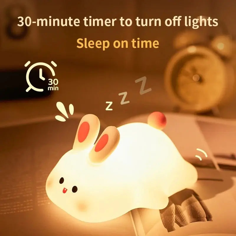 Piggy & Bunny Silicone Night Light for Nursery or Bedroom