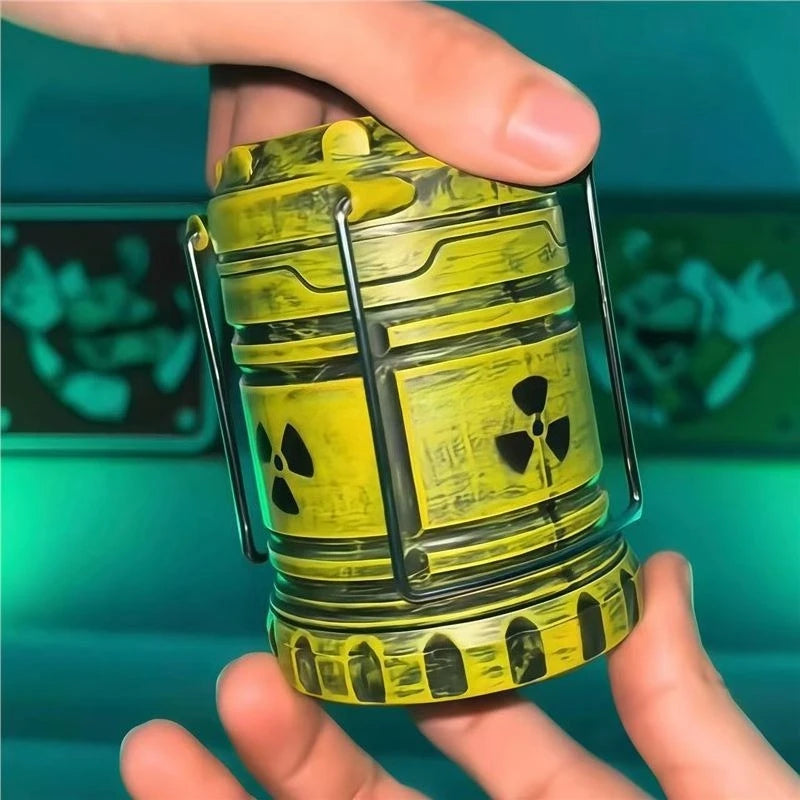 Mini Nuclear Reactor Lantern Night Light – Sci-Fi Decor with Green LED Glow