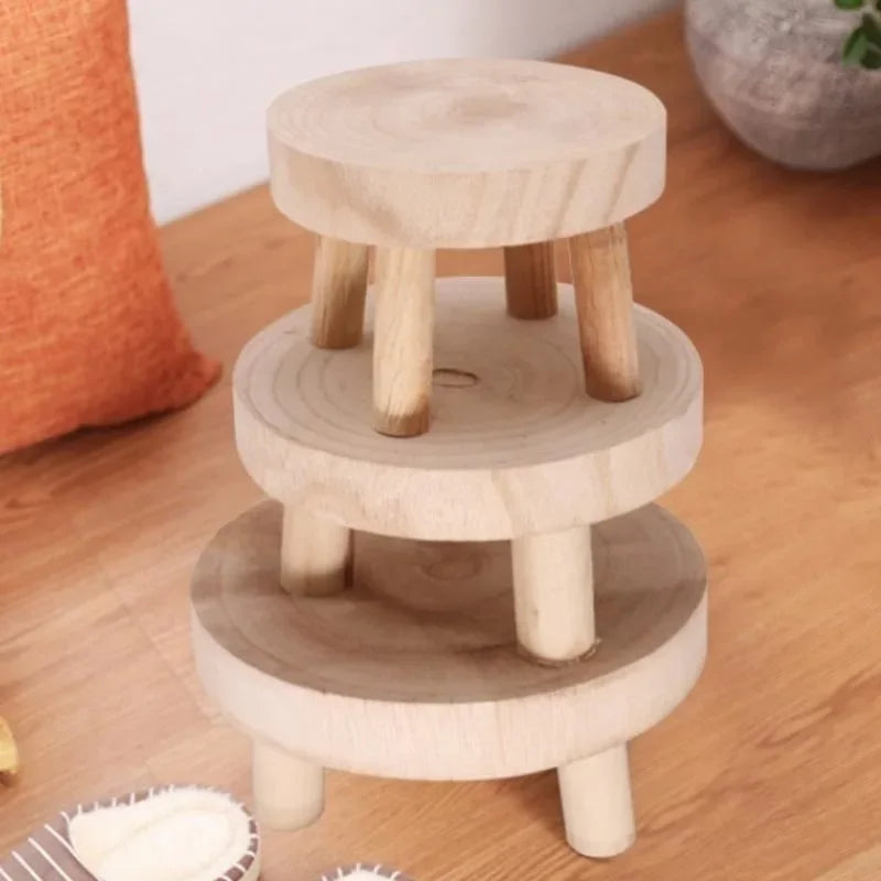 Small Wooden Plant Stand for Tabletop or Shelf Display