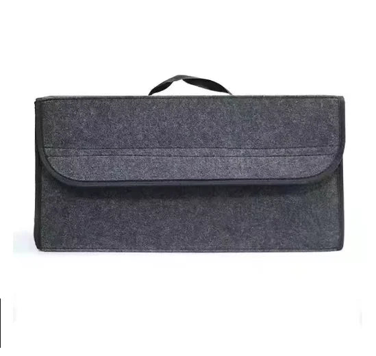 Gray Felt Car Trunk Storage Organizer Bag with Handle for Tidy Car Boot Tool & Accessory Storage