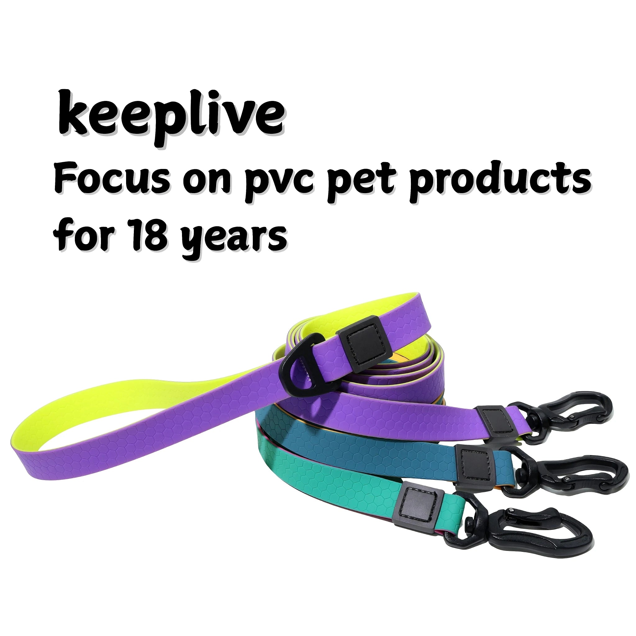 Easy-Clean Waterproof PVC Dog Leash with 360° Swivel Hook