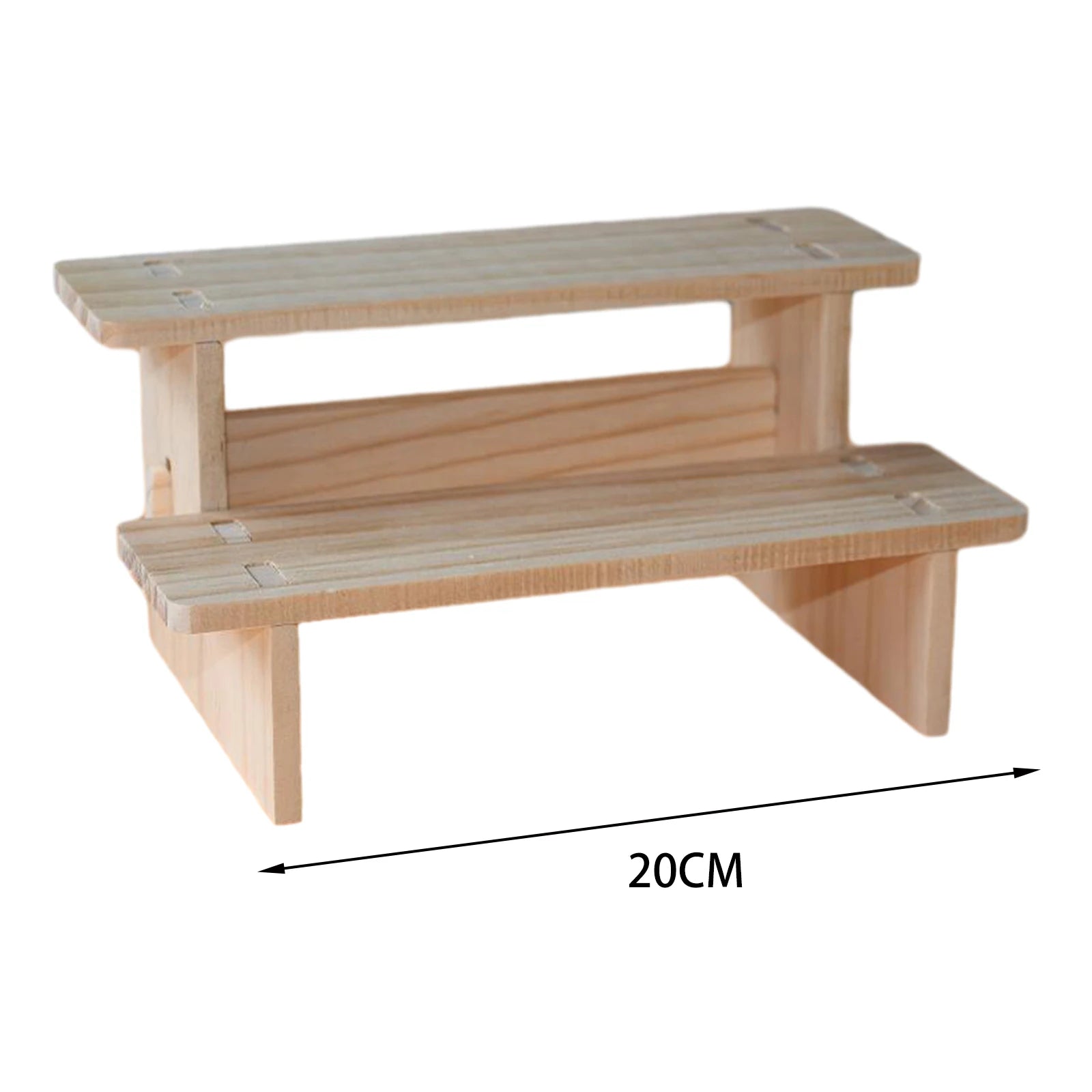 Wooden Tiered Display Riser Shelf for Living Room & Home Organization