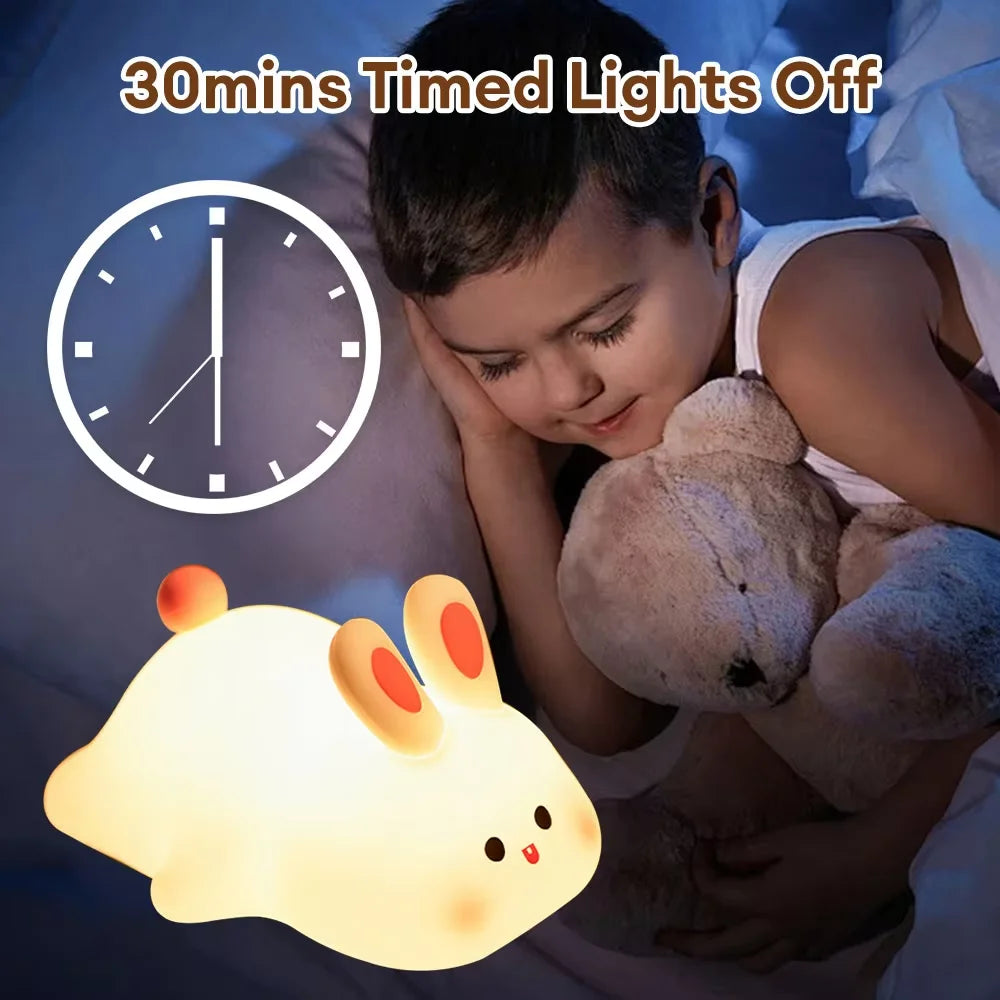 Willow Silicone Animal Night Light – USB Rechargeable Touch Lamp
