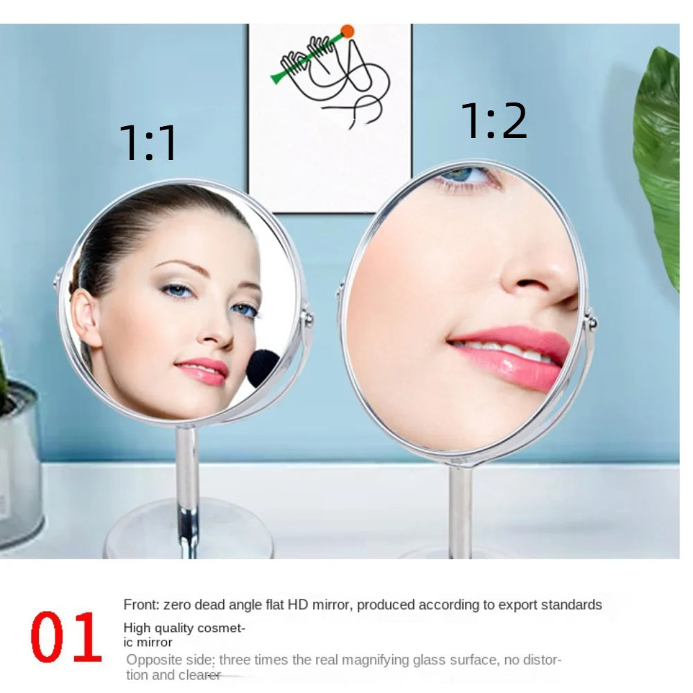 Double-Sided Rotating Desktop Makeup Mirror