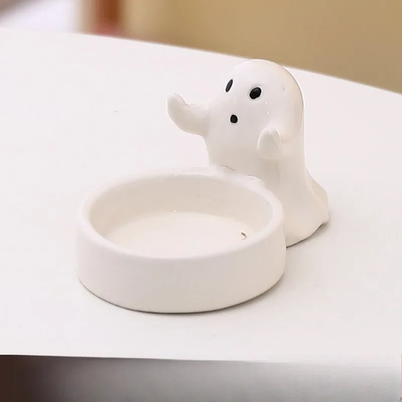 Willow Grove Ceramic Ghost Candle Holder