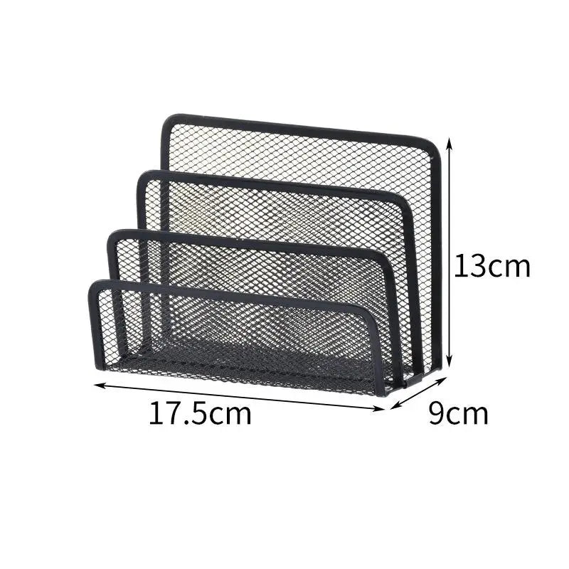 Metal Mesh Mail Organizer – 3-Slot Letter Holder (Set of 2)