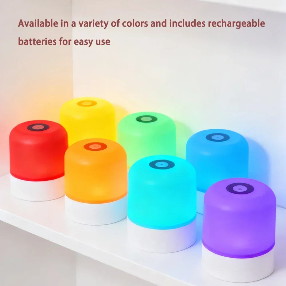 Dimmable Touch LED Night Light – Rechargeable or Plug-In Bedside Lamp