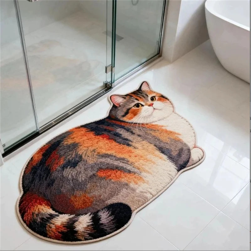 Cozy Cat-Shaped Bath Mat – 40x60cm Absorbent Anti-Slip Rug
