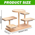 Natural Wood 5-Tier Multi-Level Plant Stand for Living Room or Balcony Organization