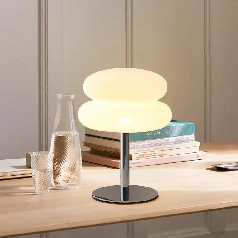 Mushroom-Style LED Table Lamp with USB, 3-Color Dimming